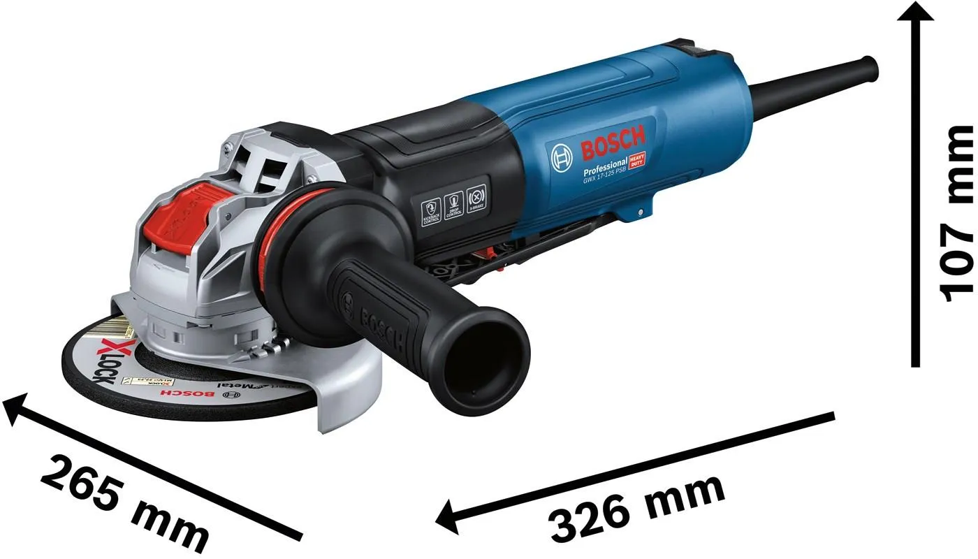 Угловая шлифовальная машина сетевая Bosch GWX 17-125 PSB Professional 06017D3700