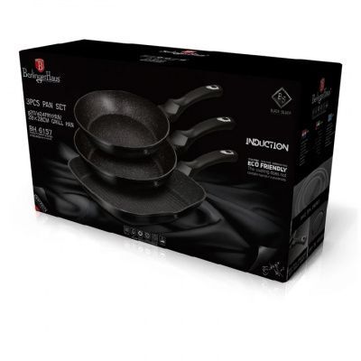 Набор сковород 3 пр. Berlinger Haus BH 6157 Black Silver Line