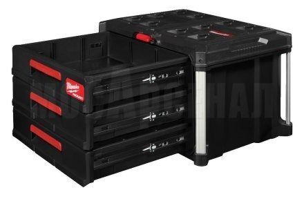 Ящик Milwaukee Packout с 3-мя выдвижными отсеками 4932472130