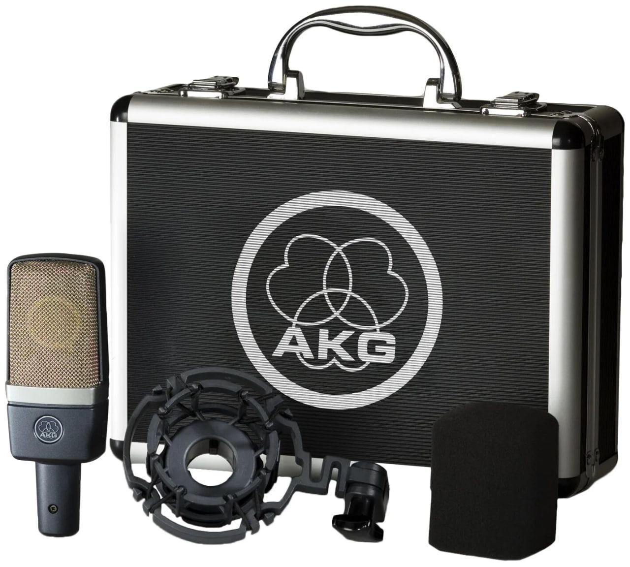 Микрофон проводной AKG C214, разъем: XLR 3 pin (M), matte grayish blue