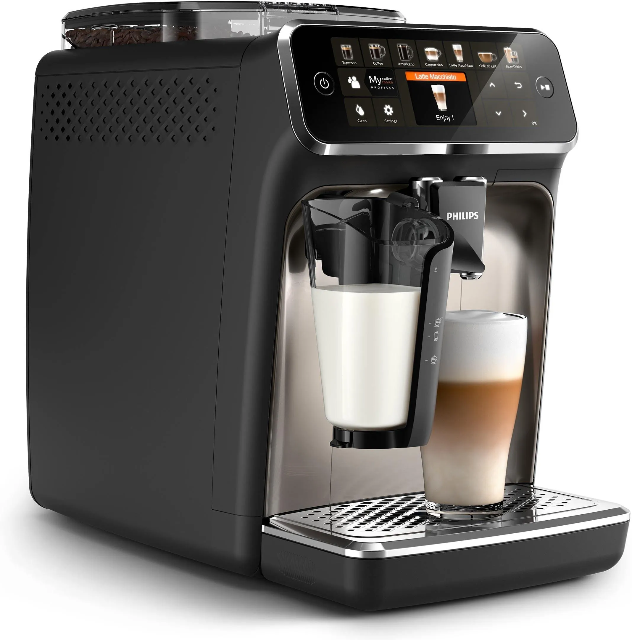 Кофемашина PHILIPS 5400 LatteGo EP5447/90, чёрная