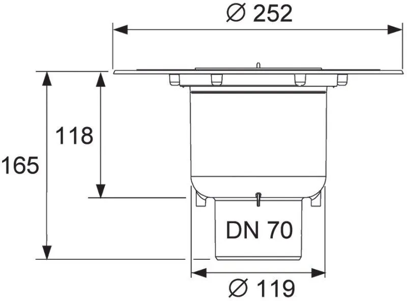 Сифон вертикальный TECE drainpoint S, DN 70 3603600