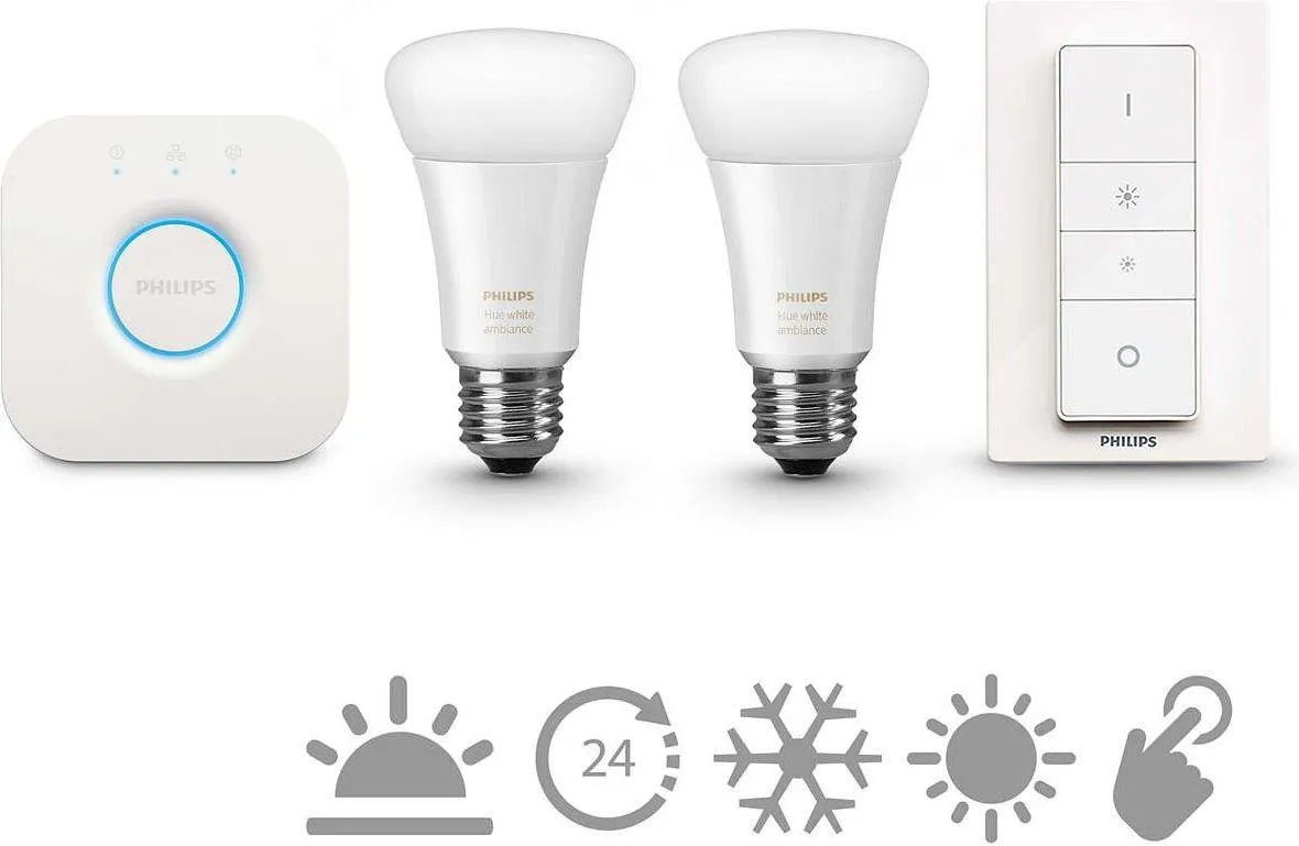 Комплект умных светодиодных ламп Philips Hue White Ambiance E27, 3 шт.