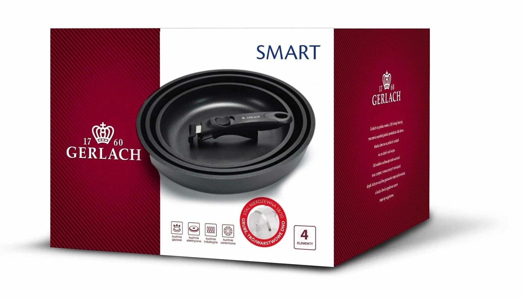 Набор индукционных сковородок Gerlach Smart 20cm, 24cm, 28cm