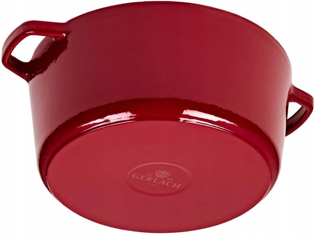 Кастрюля чугунная Gerlach Natur Iron 26 см, красная (IR26CZ)