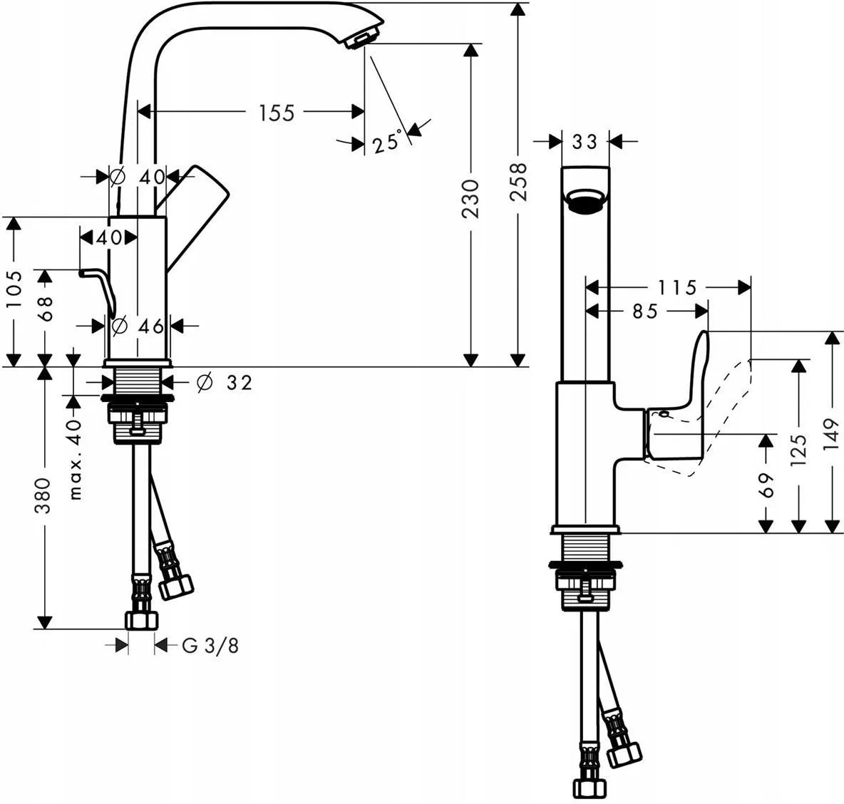 Смеситель Hansgrohe Metris E2 31087000