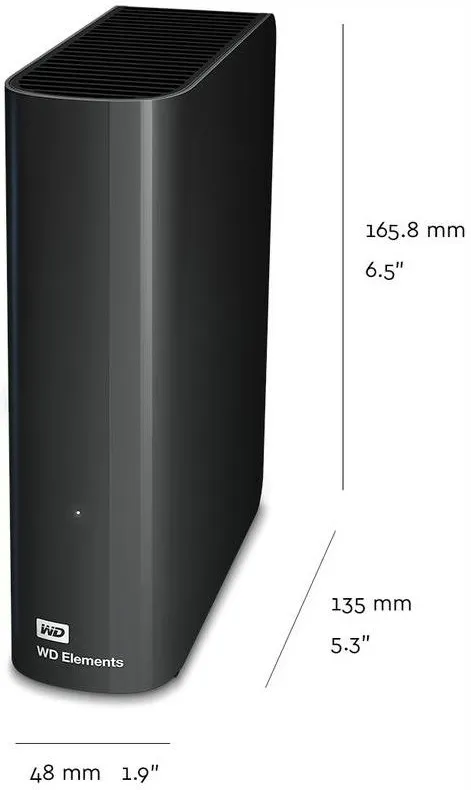 Внешний жесткий диск Western Digital Elements Desktop 8TB (WDBWLG0080HBK-EESN)