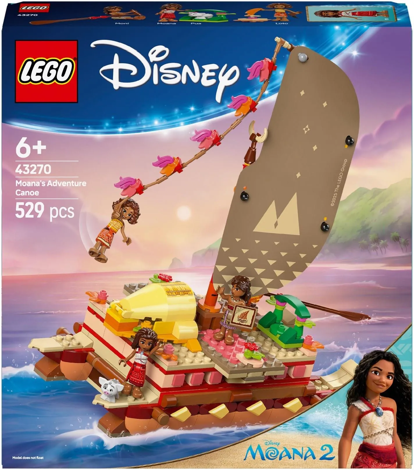 Конструктор LEGO Disney Princess 43270 Приключение Ваианы на байдарках