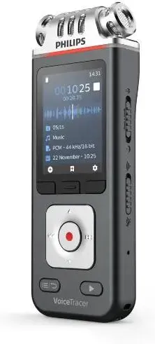 Диктофон PHILIPS DVT6115, чёрно-серебристый