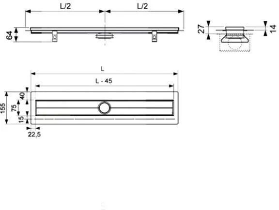 Душевой желоб TECE drainline (650800)