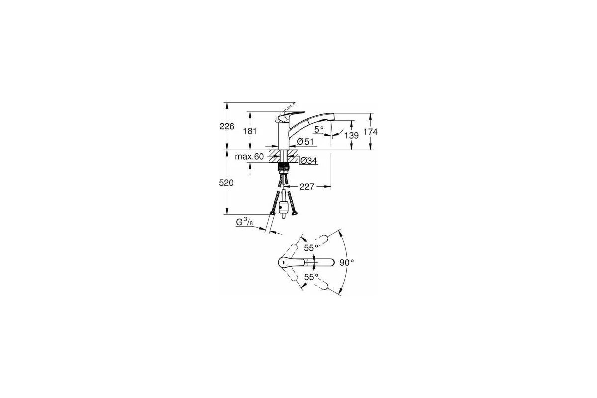 Смеситель для кухни Grohe Eurosmart 30305DC1