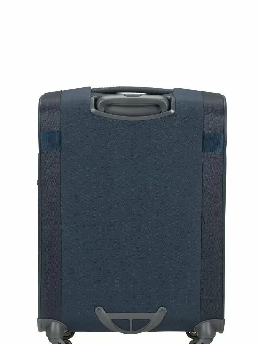 Чемодан Samsonite, текстиль, полиэстер, адресная бирка, 42 л, синий
