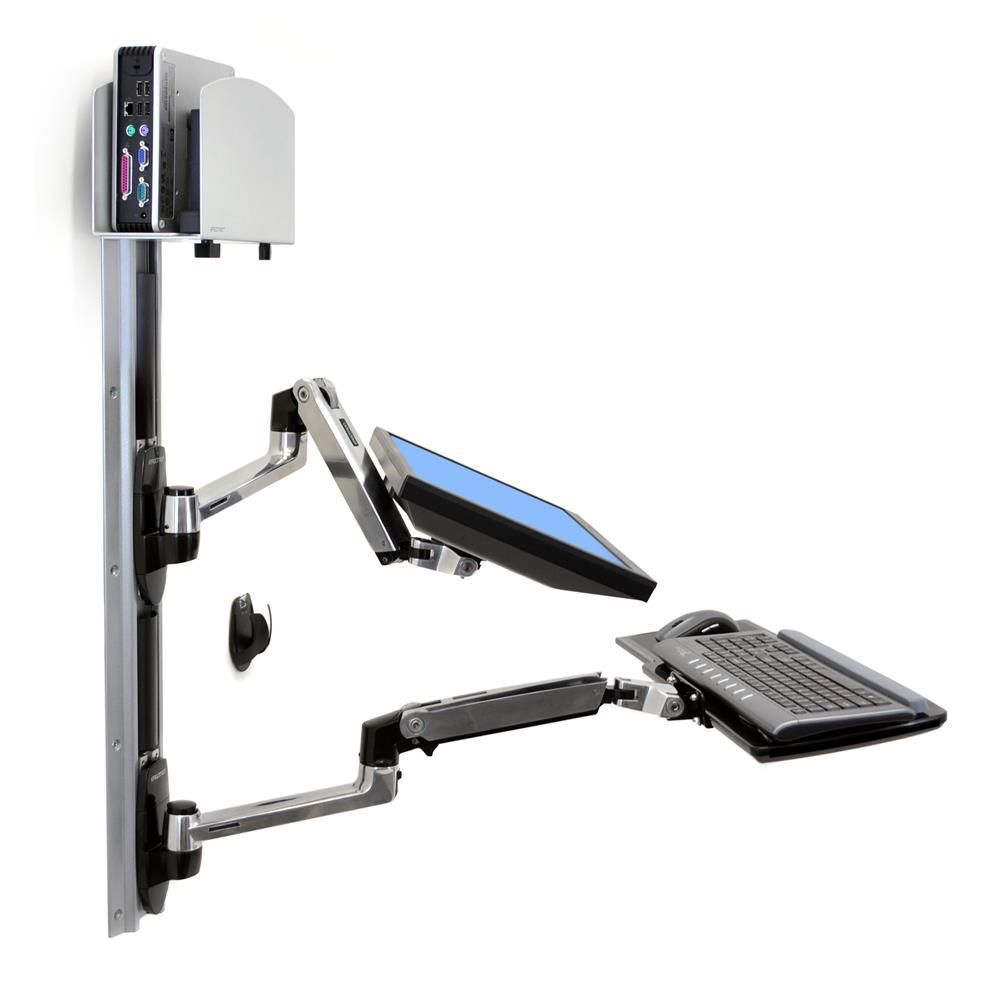 Ergotron 45-247-026 LX Wall Mount System Комбинированное настенное крепление для монитора и клавиатуры с креплением для системного блока