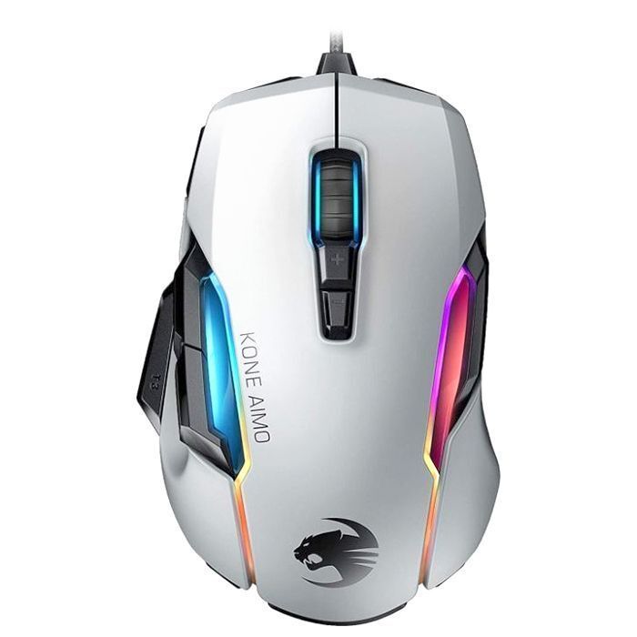 Мышь игровая с подсветкой проводная ROCCAT Kone AIMO Remastered белая 4250288175778