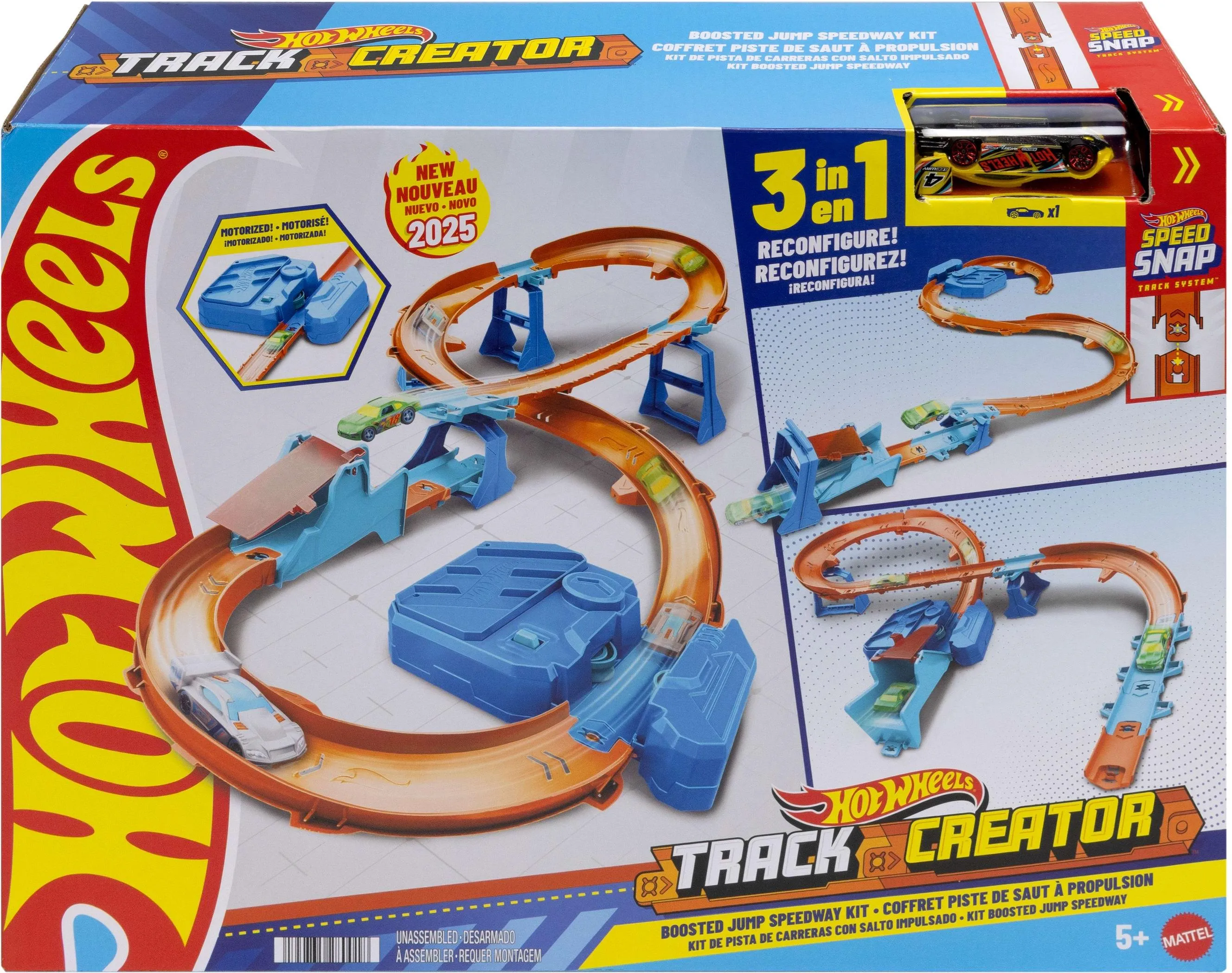 Hot Wheels Track Creator «Суперпрыжок», трек с приводом и машинкой (JDB49)