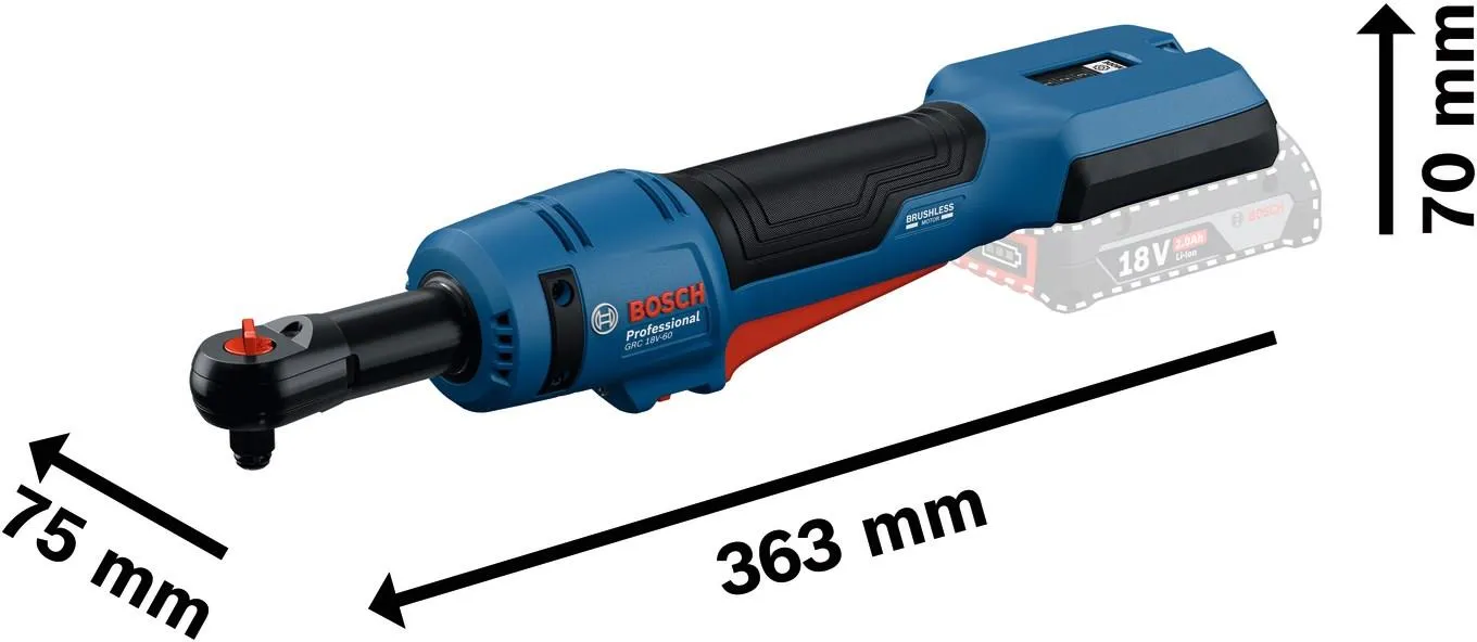 Аккумуляторный многофункциональный инструмент Bosch GRC 18V-60 Professional 06019N8001