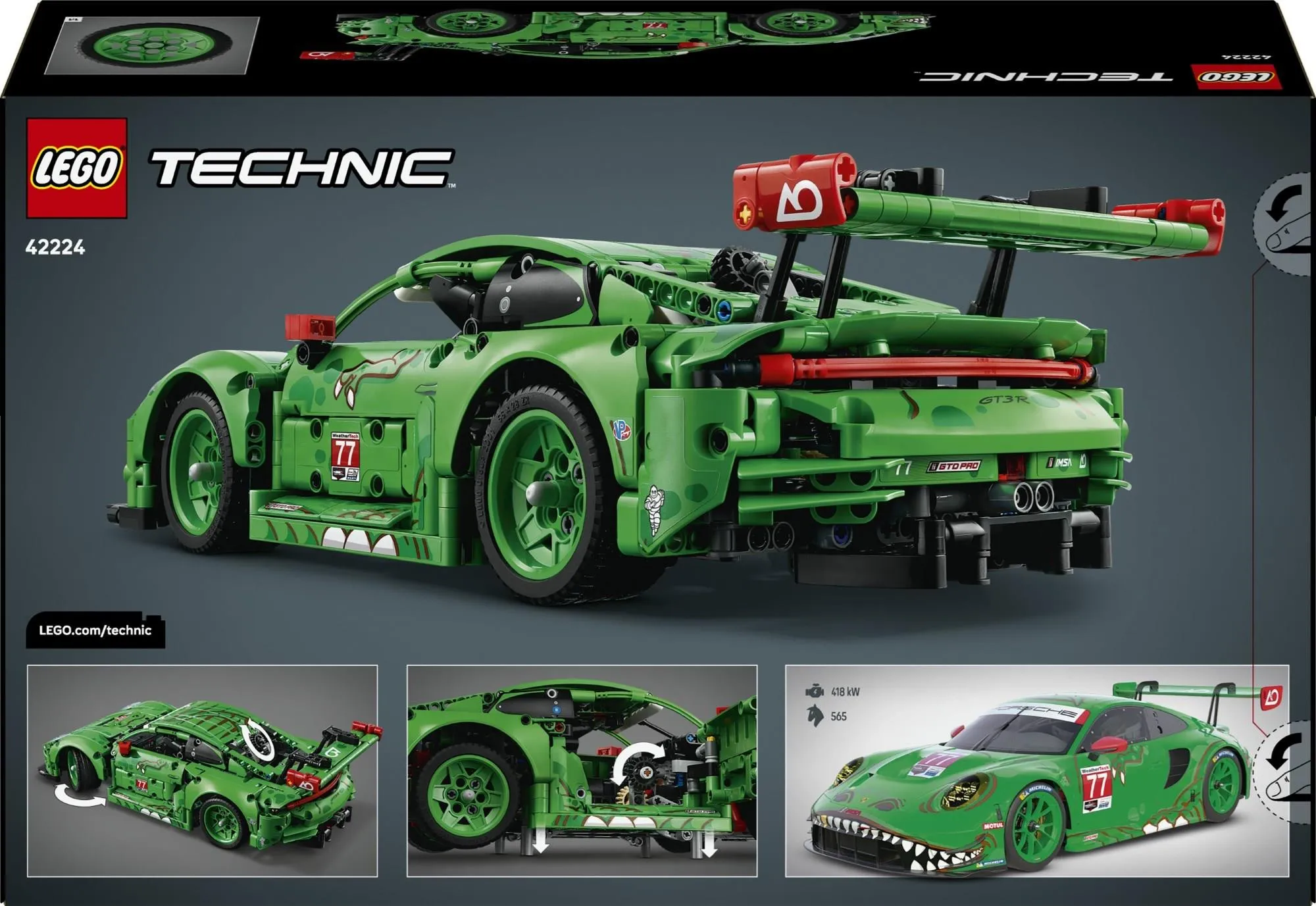Конструктор LEGO Technic 42224 Porsche 911 GT3 R «Rexy» AO Racing