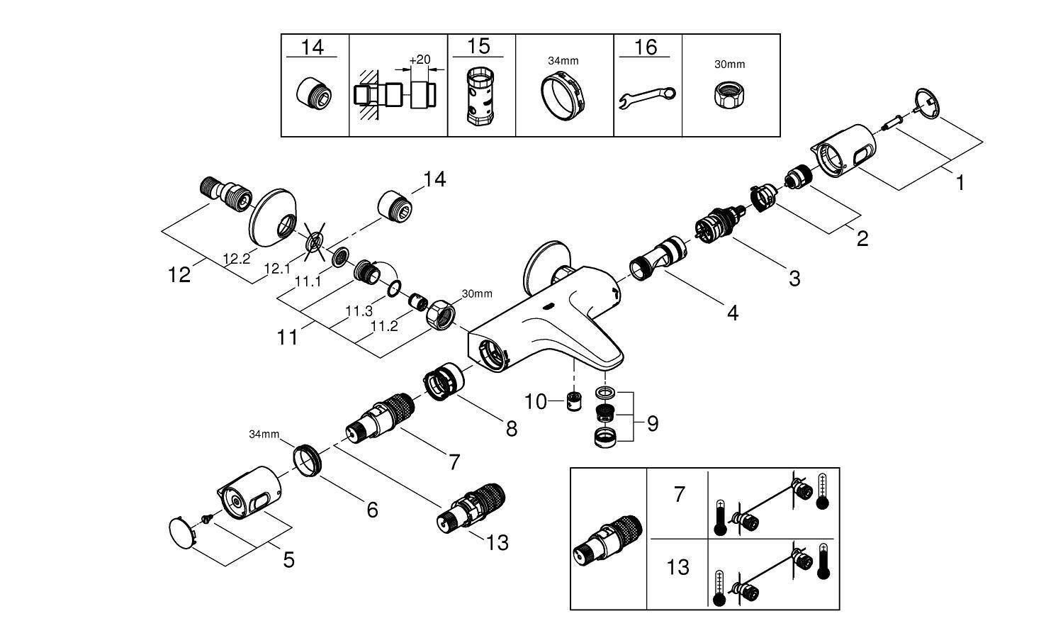 Смеситель для ванны Grohe Precision Trend 34227002