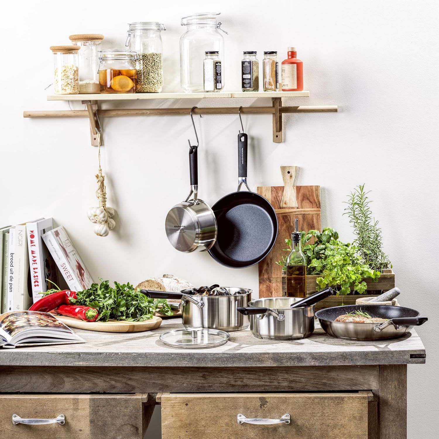 Стальной ковшик Kitchenaid Rondel Classic 2,1 л, 18 см (Cc004004001) серебристый