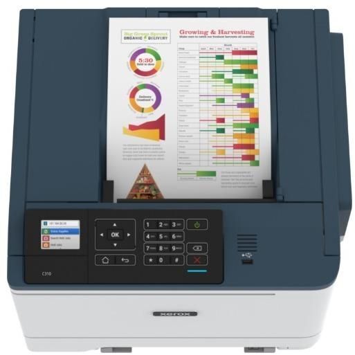 Принтер лазерный Xerox C310, цветн., A4, белый/синий
