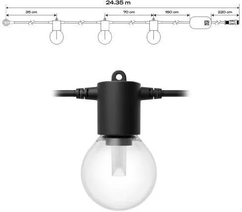 Садовая гирлянда PHILIPS Hue Festavia 21 м + удлинительный модуль Bluetooth 929004582006