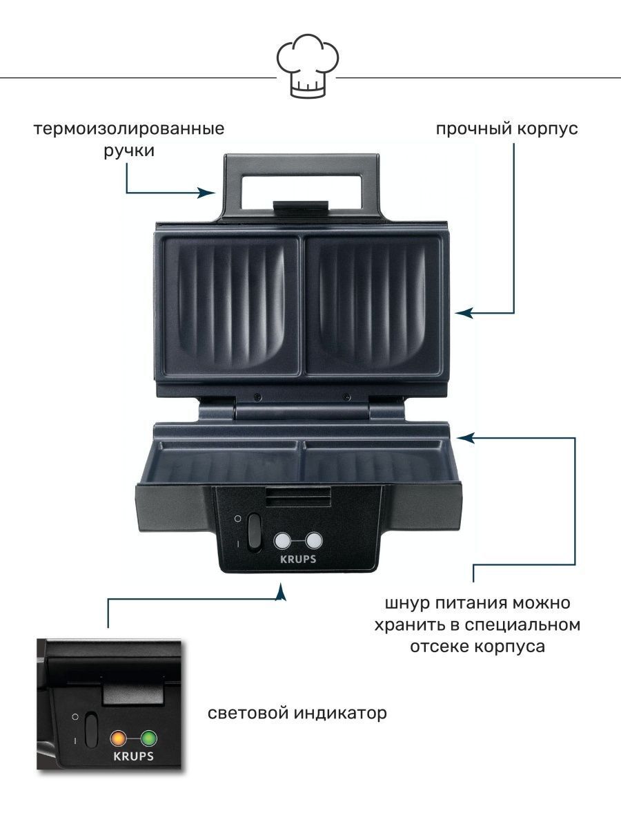 Бутербродница Krups Grcic FDK452