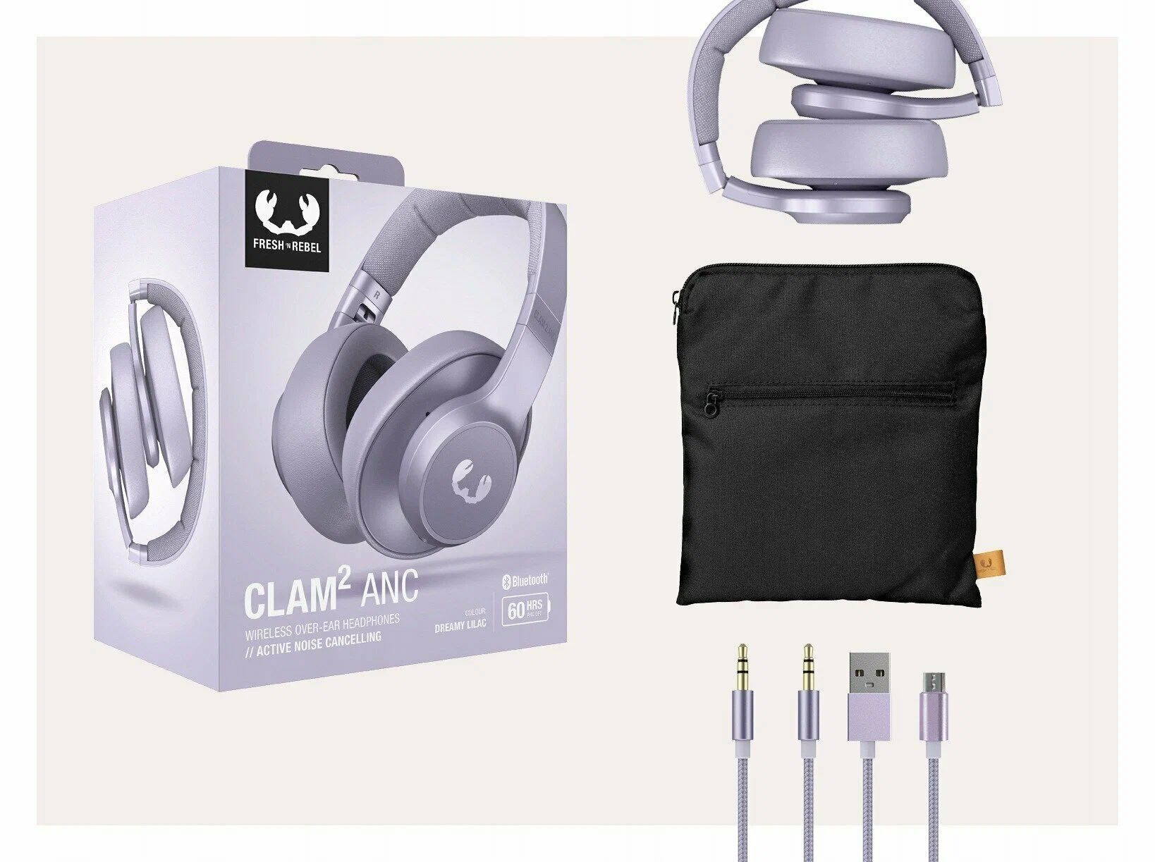 Беспроводные наушники FRESH 'N REBEL CLAM 2 ANC Dreamy Lilac