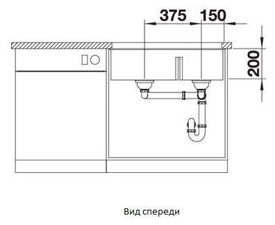 Врезная кухонная мойка 46 см, Blanco Subline 430/270-U, матовое серый беж (523158)
