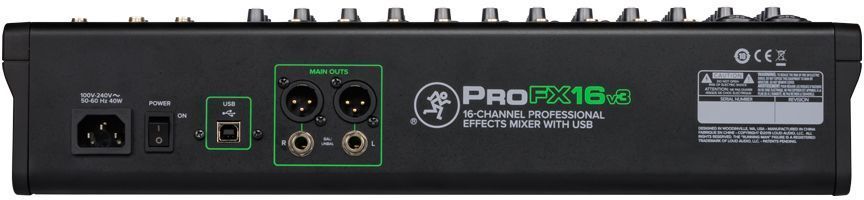 Mackie ProFX16v3 16-канальный микшер с процессором эффектов и USB