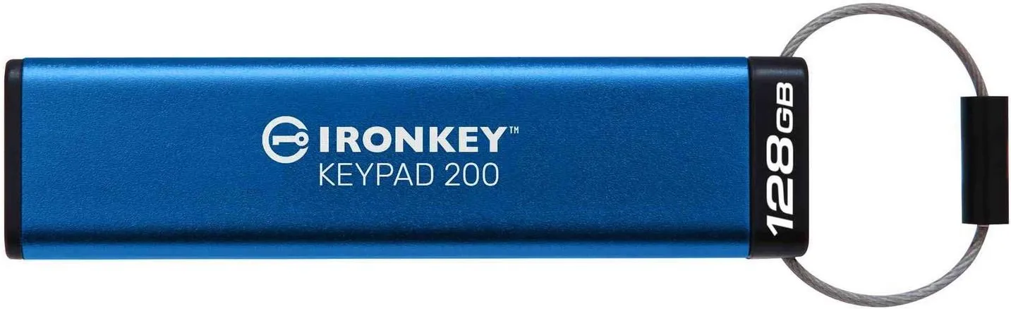 USB-флеш-накопитель Kingston IronKey Keypad 200 128 ГБ, синий