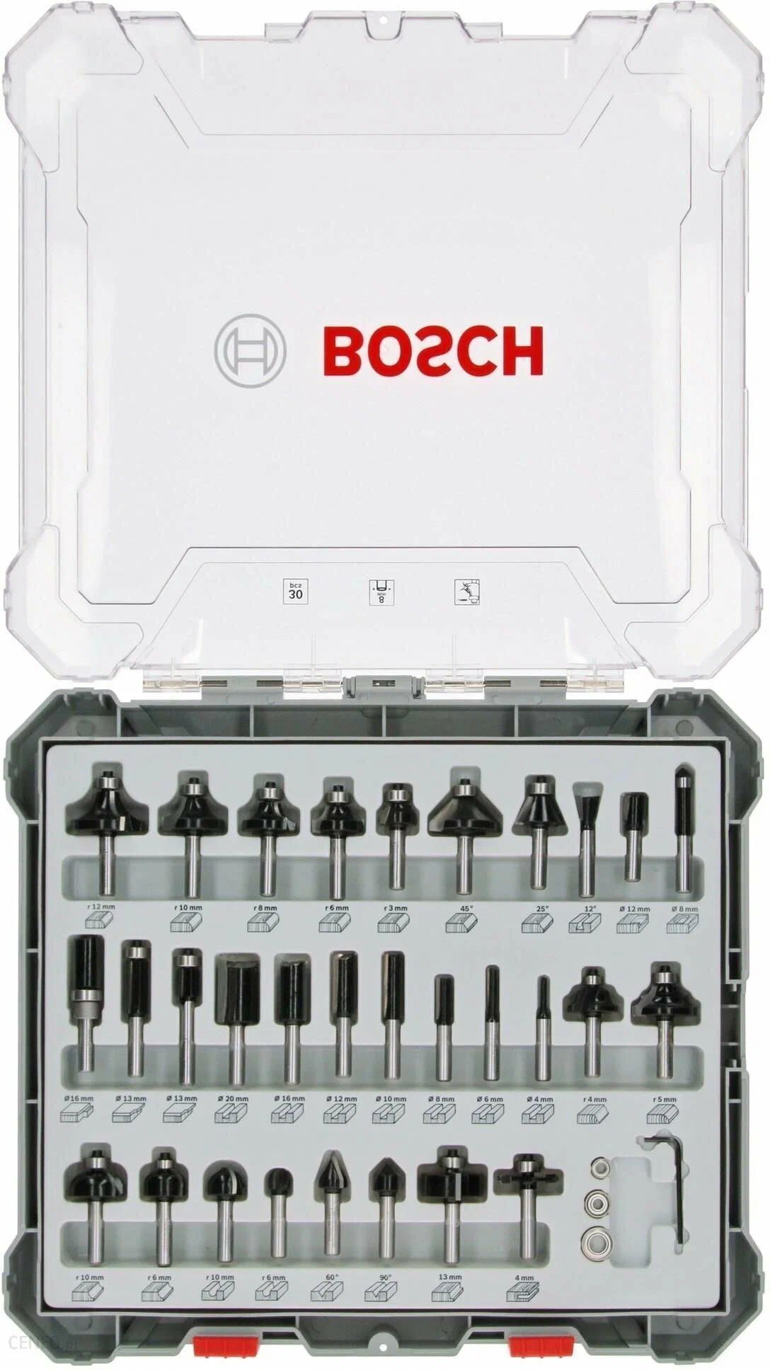 Набор кромочных фрез, 8мм, Bosch 2607017475