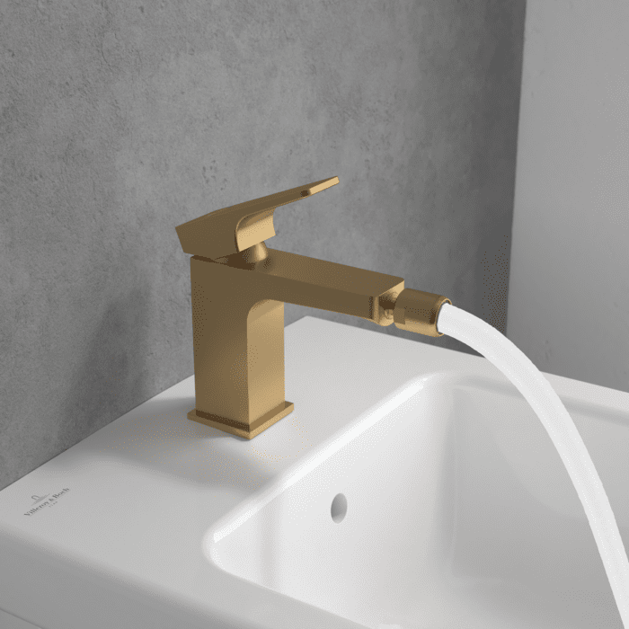 Смеситель для биде Villeroy & Boch Architectura Square матовое золото TVB12500100076