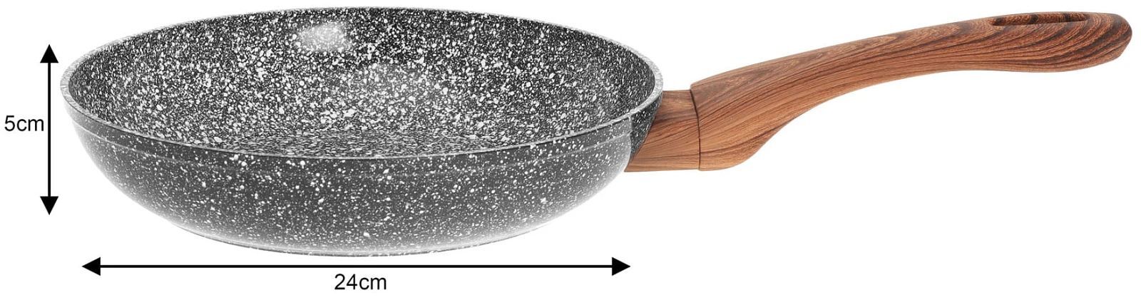Набор из 3 сковородок Kinghoff 20/24/28 см, гранит Wood (Kh1030)