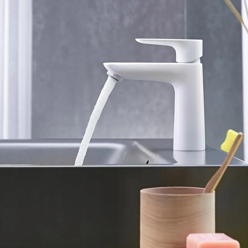 Смеситель для раковины Hansgrohe Talis E, белый матовый 71714700
