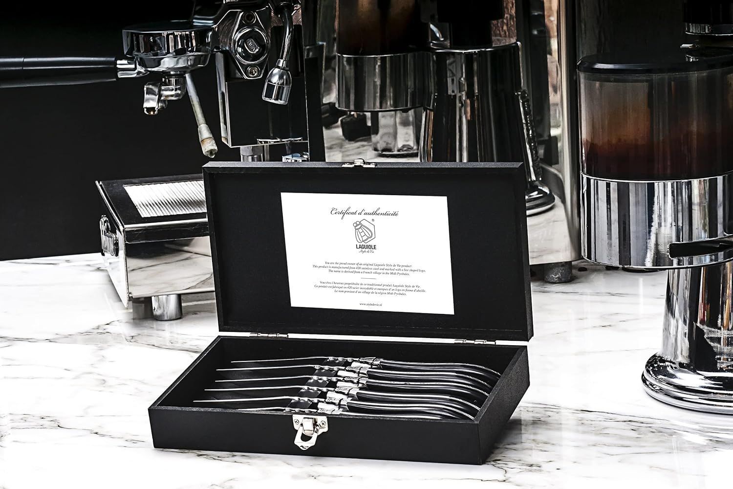 Ножи для стейка Laguiole Luxury Line Ebony Wood 6 шт.