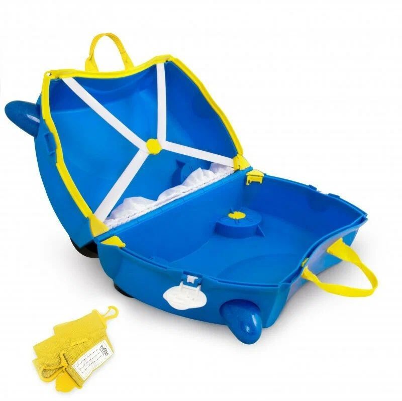 Чемодан-каталка trunki, ручная кладь, 46х31х21 см, 18 л, 1.7 кг, Полицейская машина Percy