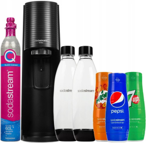 Сатуратор Sodastream Terra Black, набор с 2 бутылками и сиропами