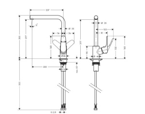 Смеситель для кухни Hansgrohe Focus M41 31827000, хром