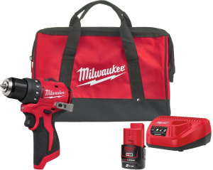 Аккумуляторная дрель-шуруповерт Milwaukee M12 BLDDRC-201BRF 1х2,0 Ач в сумке с АКБ и ЗУ