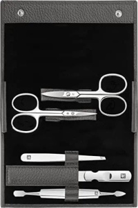Маникюрный набор из 5 предметов с чехлом из кожи Zwilling Classic Inox 97685-003-0 черный