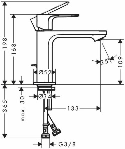 Смеситель для раковины Hansgrohe Rebris S Coolstart 72519670 Матовый черный