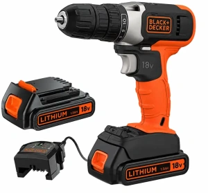 Аккумуляторная дрель-шуруповерт BLACK+DECKER BCD001C2-QW 18В с АКБ и ЗУ