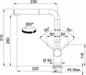 Кухонный кран Franke Active Plus Pull-Out 115.0373.890, графит