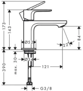 Смеситель Hansgrohe Rebris E, черный матовый 72506670