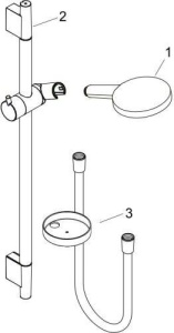 Душевой набор Hansgrohe Raindance Select S 120 EcoSmart с душевой штангой Unica S Puro 65см 26632000, хром