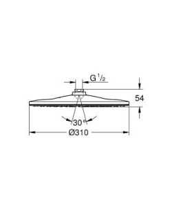 Верхний душ Grohe Rainshower 310мм Mono 26562000, хром