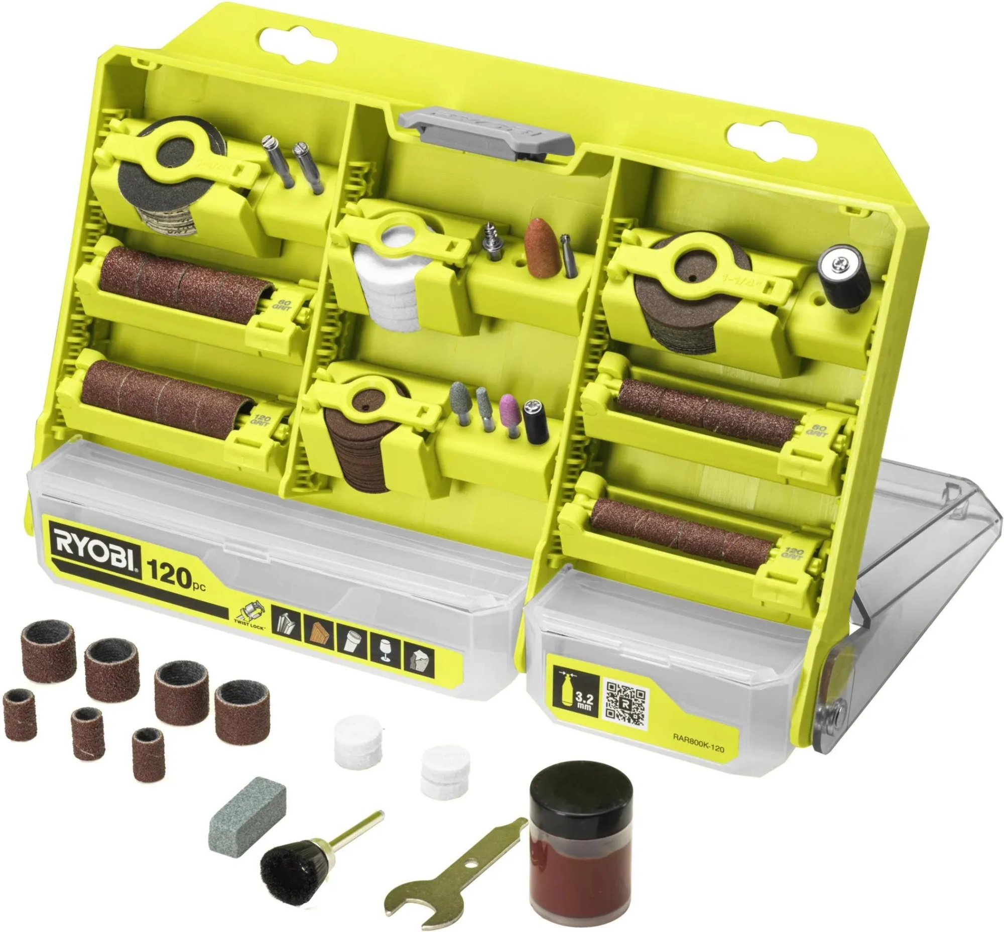 Аксессуары для мини-шлифовального станка RYOBI 120 шт. RAR800K-120
