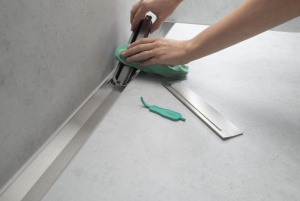 Внешний сливной элемент 80см для настенного монтажа Hansgrohe RainDrain Flex 56051800, матовая нержавеющая сталь