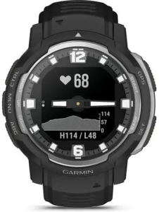 Прочные GPS-часы Garmin Instinct Crossover Solar, Чёрно-серебристый