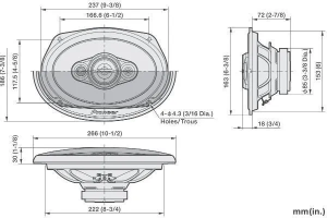 Автомобильные колонки Pioneer TS-A6971F 6x9 дюймов, 4-полосные MaX PowerR, 600 Вт